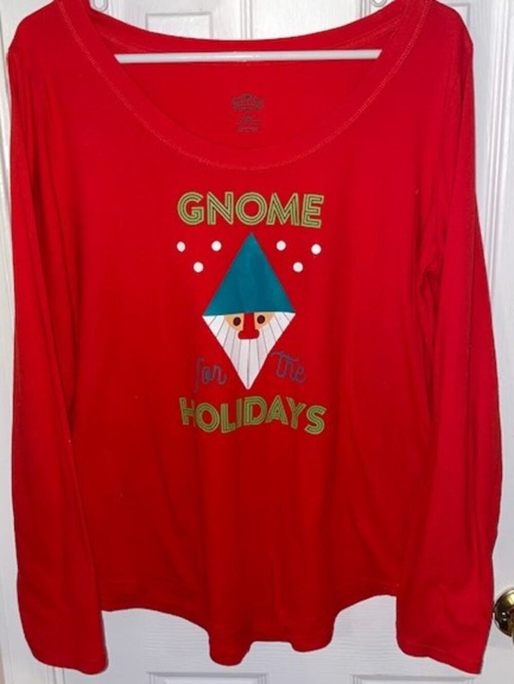 Gnome for the Holidays long sleeve Graphic shirt XL EUC